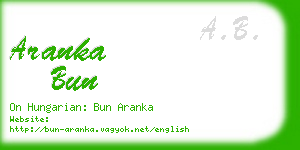 aranka bun business card